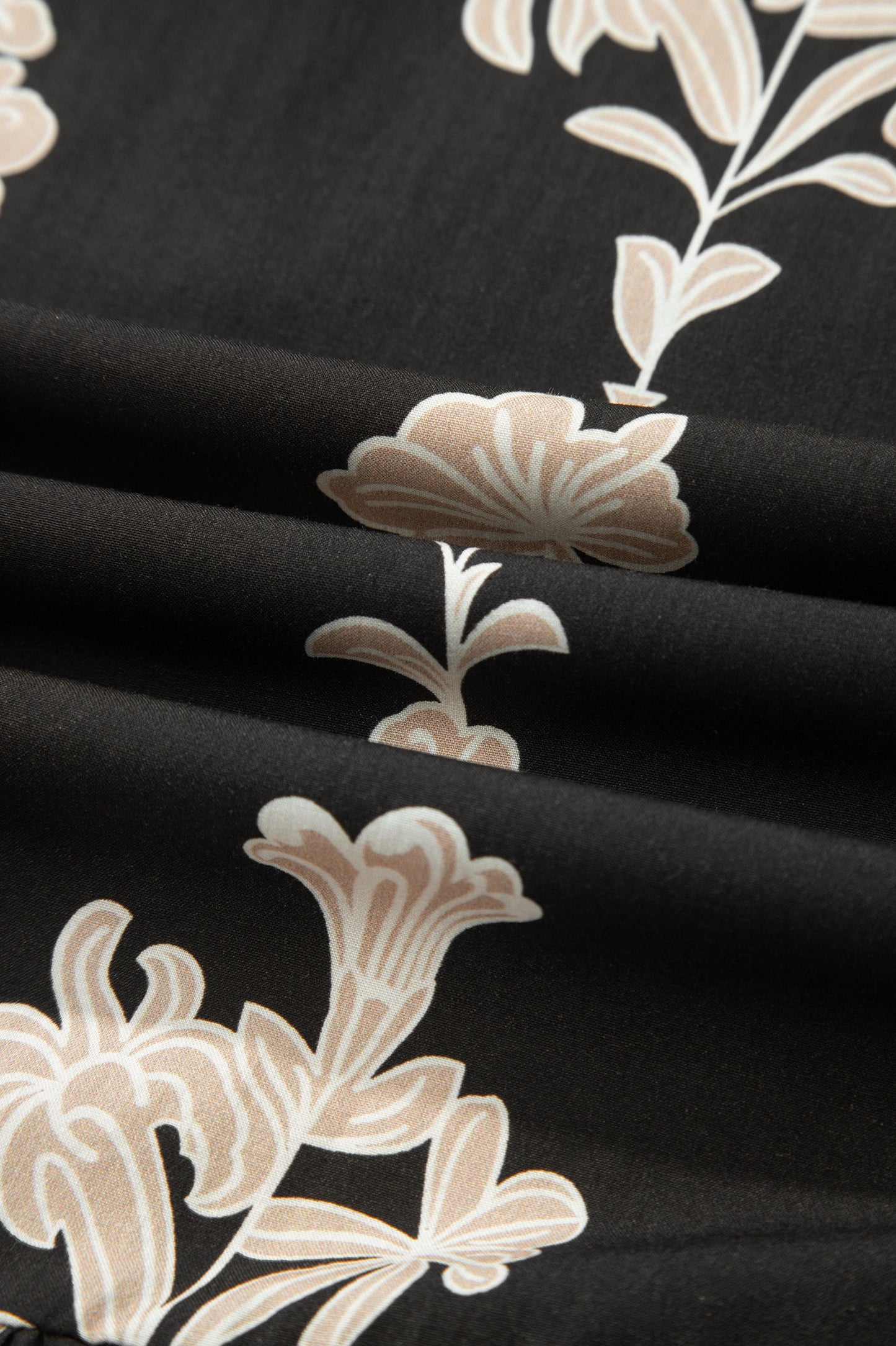 Floral Frilled V-Neck Puff Sleeve Mini Dress