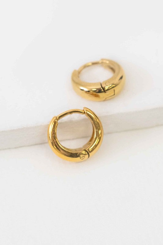 Minimal 12mm Hoop Earrings Gold