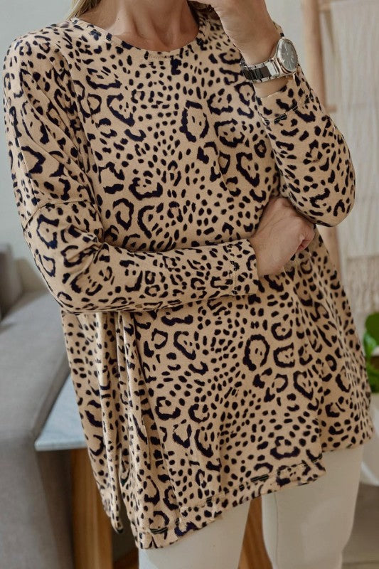 LEOPARD BATWING LONG SLEEVE TOP | MODERN EMPORIUM - Modern Emporium Boutique