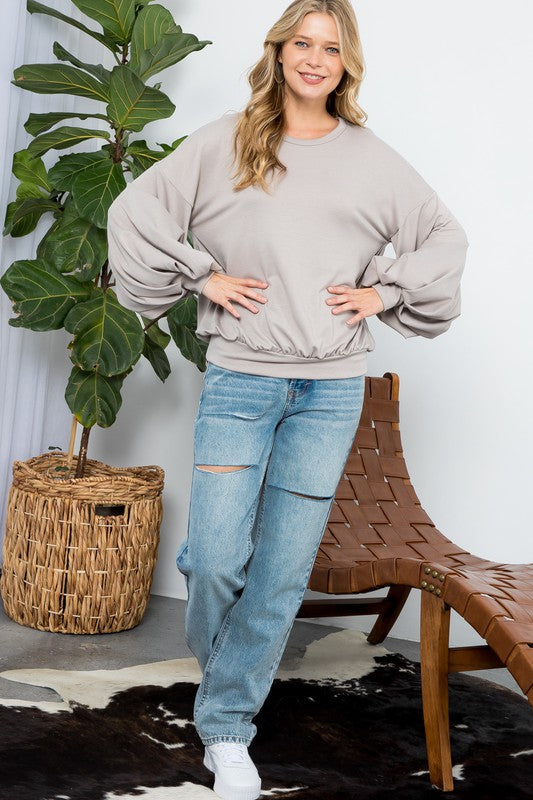 BIG PUFFY SLEEVES SWEATSHIRT