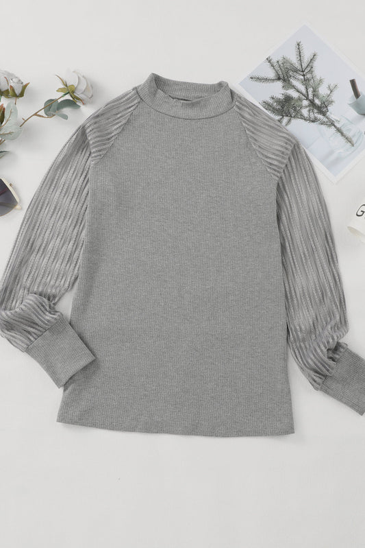 Elizabeth Crewneck Ribbed top Long Sleeve Top