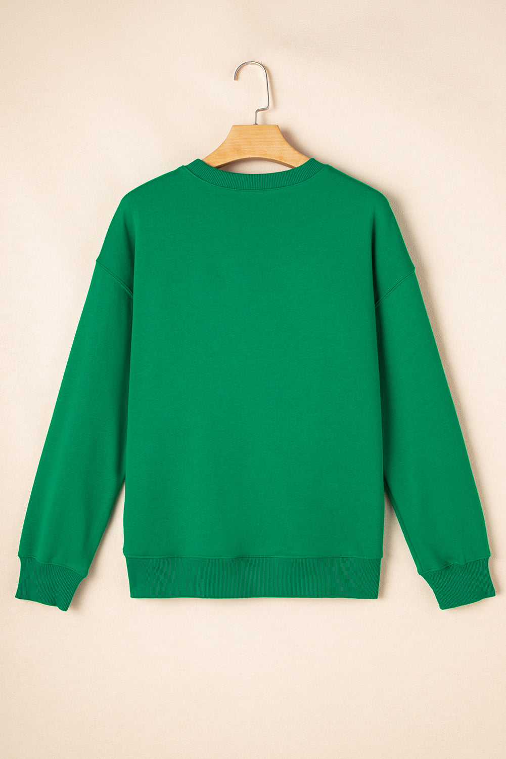 Solid Drop Shoulder Crewneck Pullover Sweatshirt