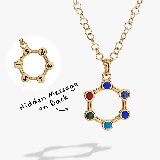 Sister Hidden Message Acrostic Necklace