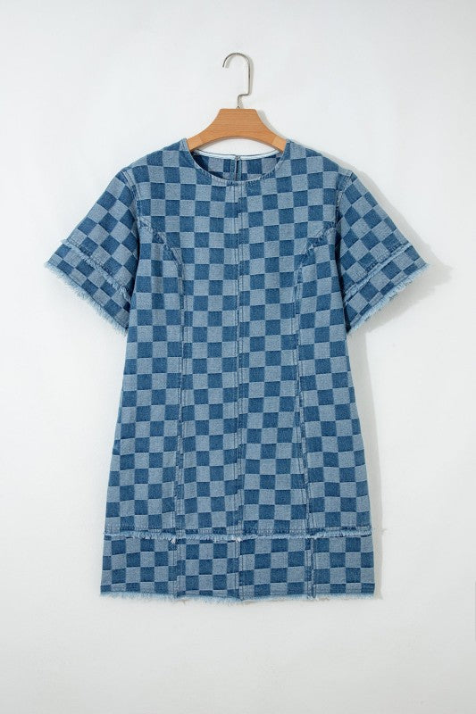 Jessie Hem Checkered Mini Dress