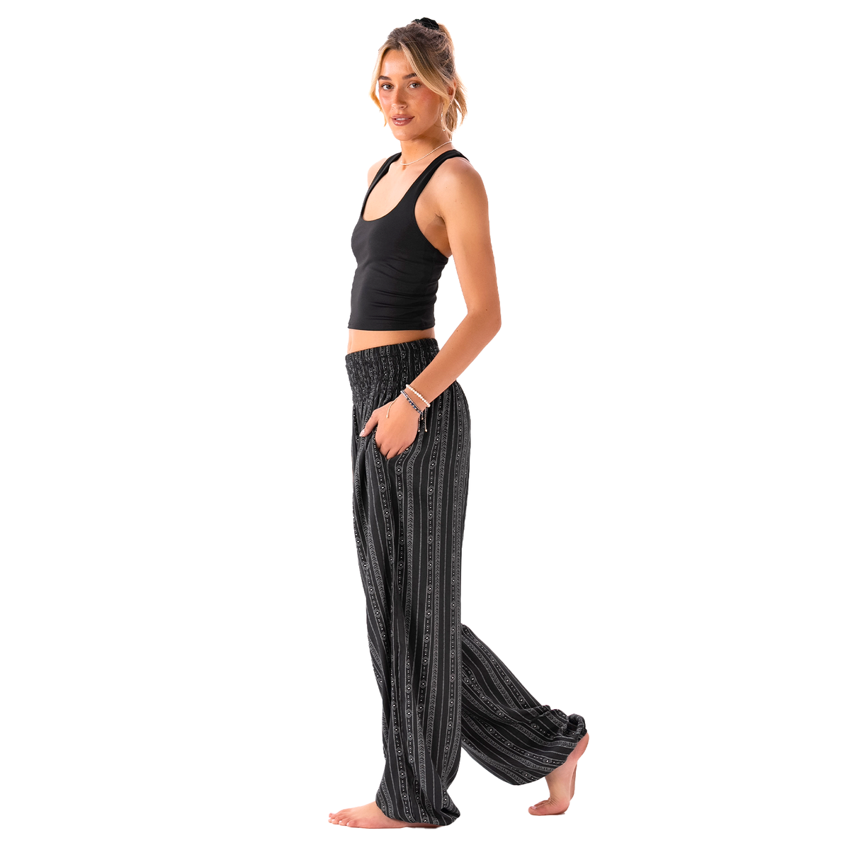 Akha Tribal Print Harem Pants with Pockets