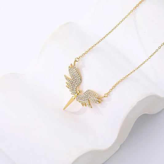 Celestial Guardian Wing Necklace | 18K Gold-Plated Sterling Silver