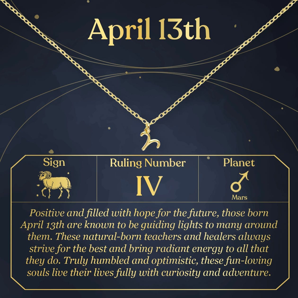 April 13th Aries Necklace