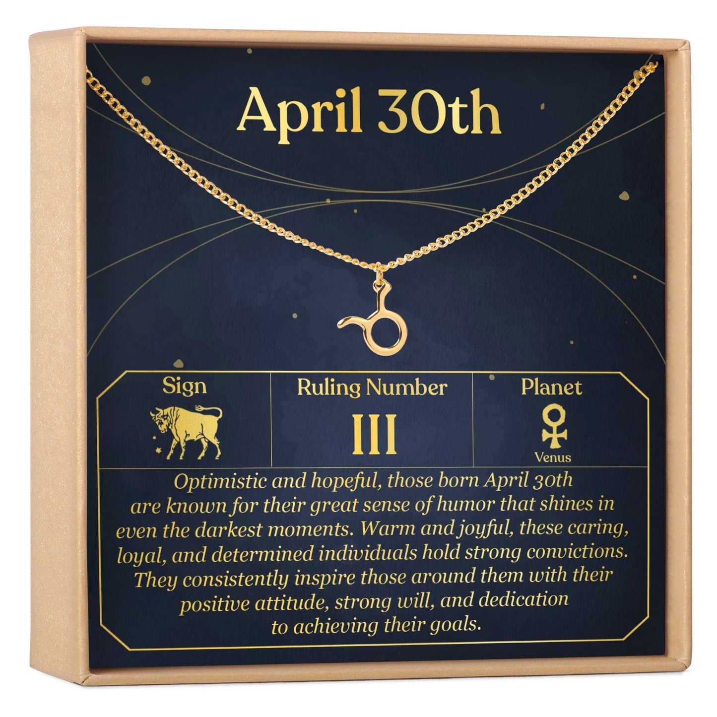 April 30th Taurus Necklace