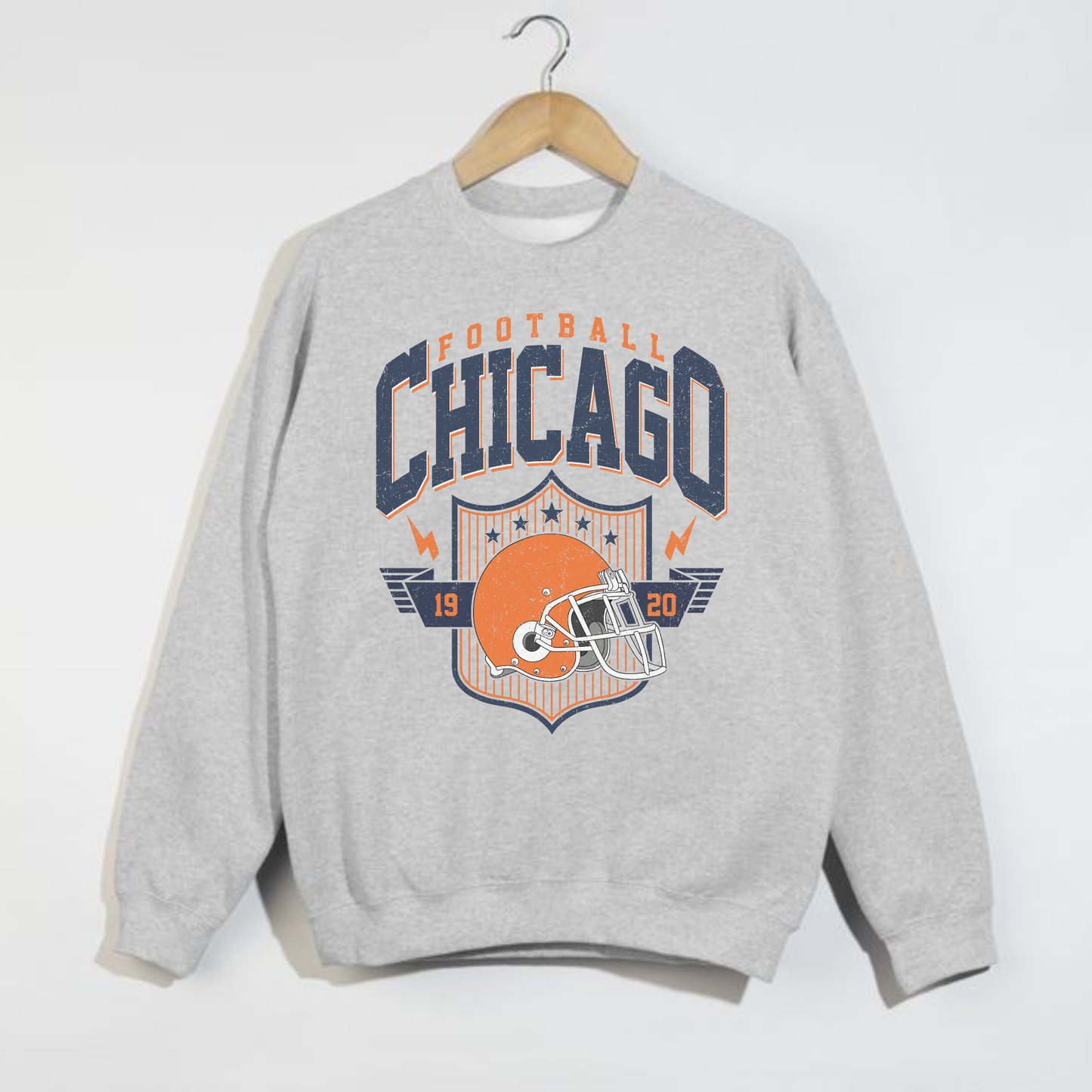 Chicago Football Crewneck Sweatshirt | 1920 Helmet Graphic