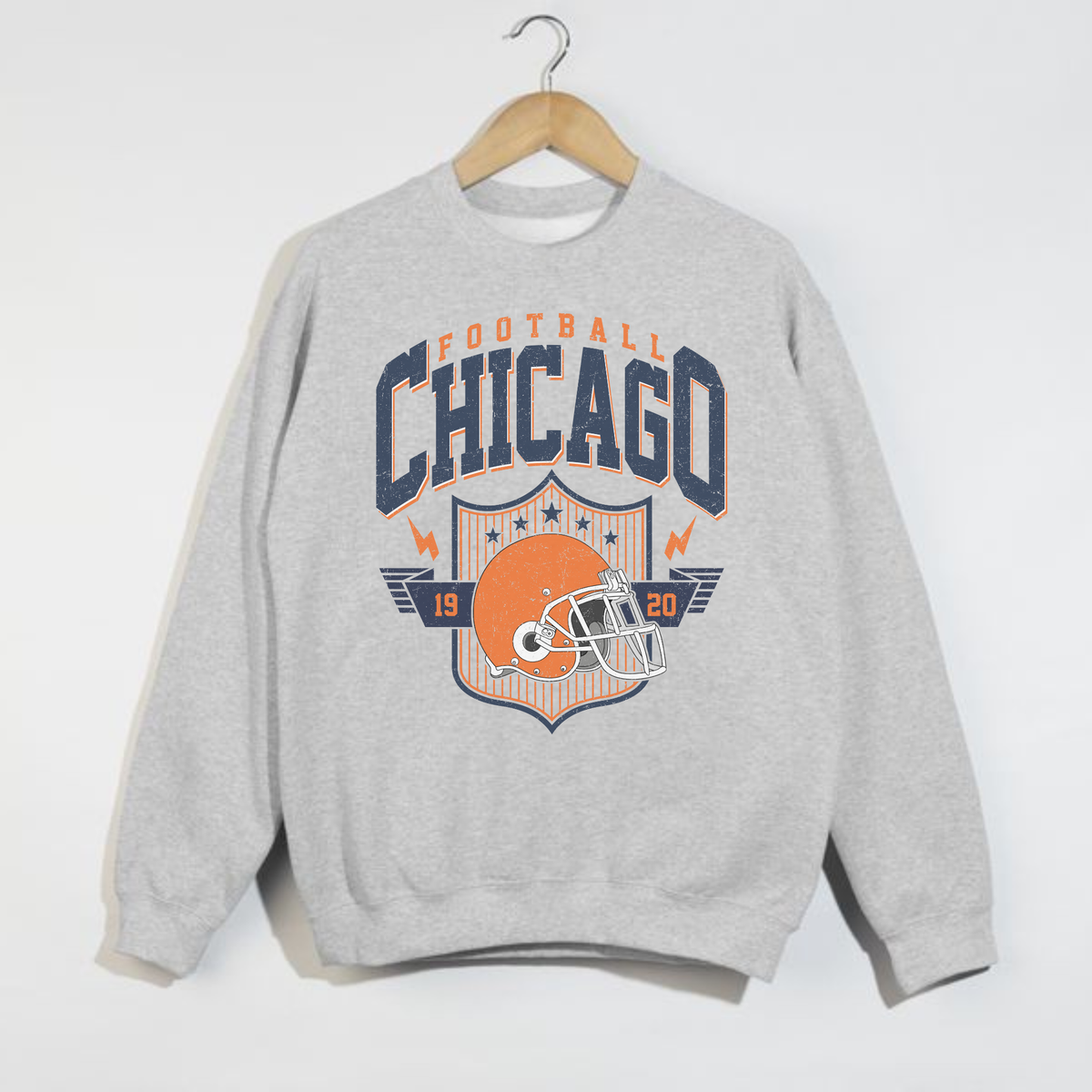 Chicago Football Crewneck Sweatshirt | 1920 Helmet Graphic