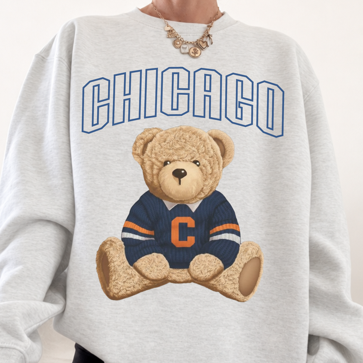 Chicago Vintage Teddy Bear Sweatshirt | Retro Football Crewneck