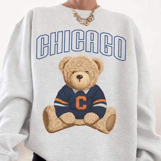 Chicago Vintage Teddy Bear Sweatshirt | Retro Football Crewneck