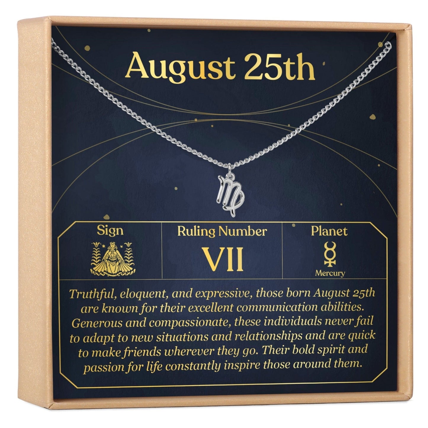 August 25th Virgo Necklace