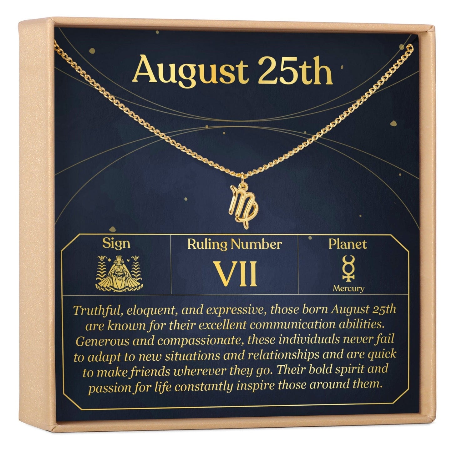 August 25th Virgo Necklace