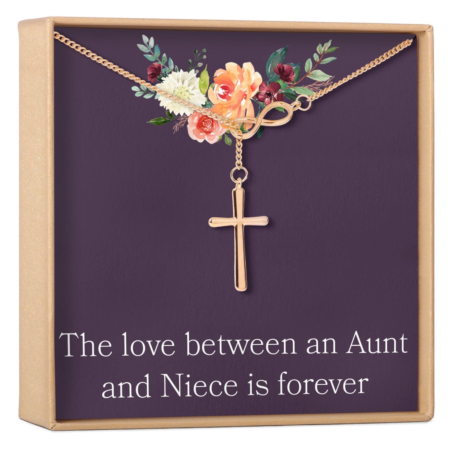 Aunt-Niece Infinity Cross  Necklace