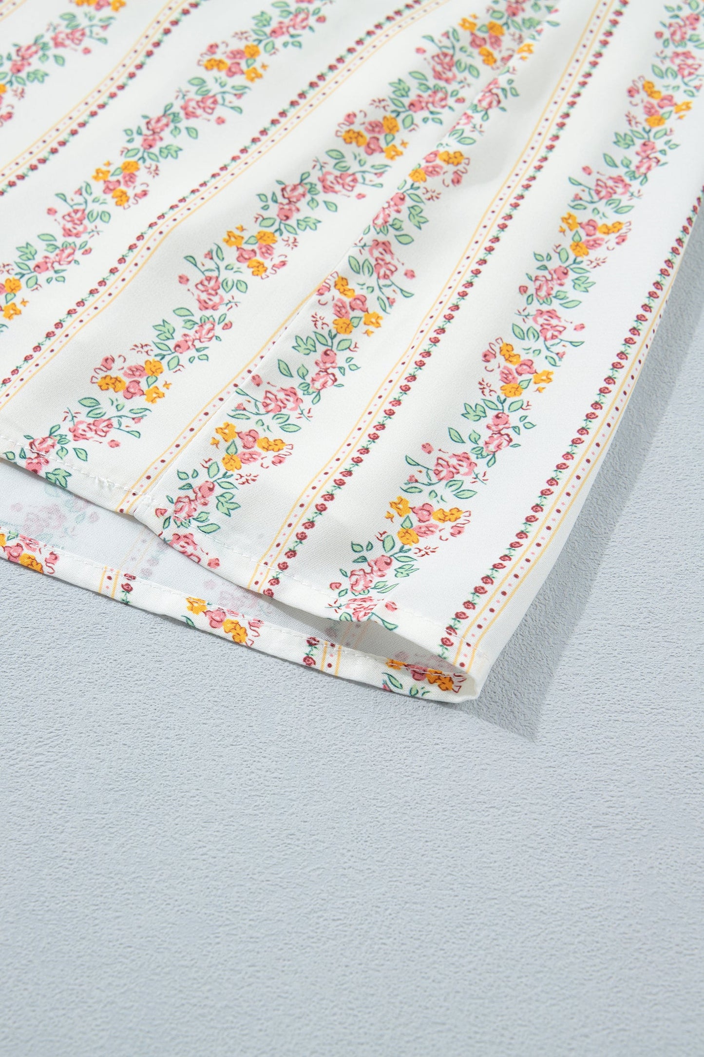 Floral Contrast Ribbon Bow Lace Square Mini Dress