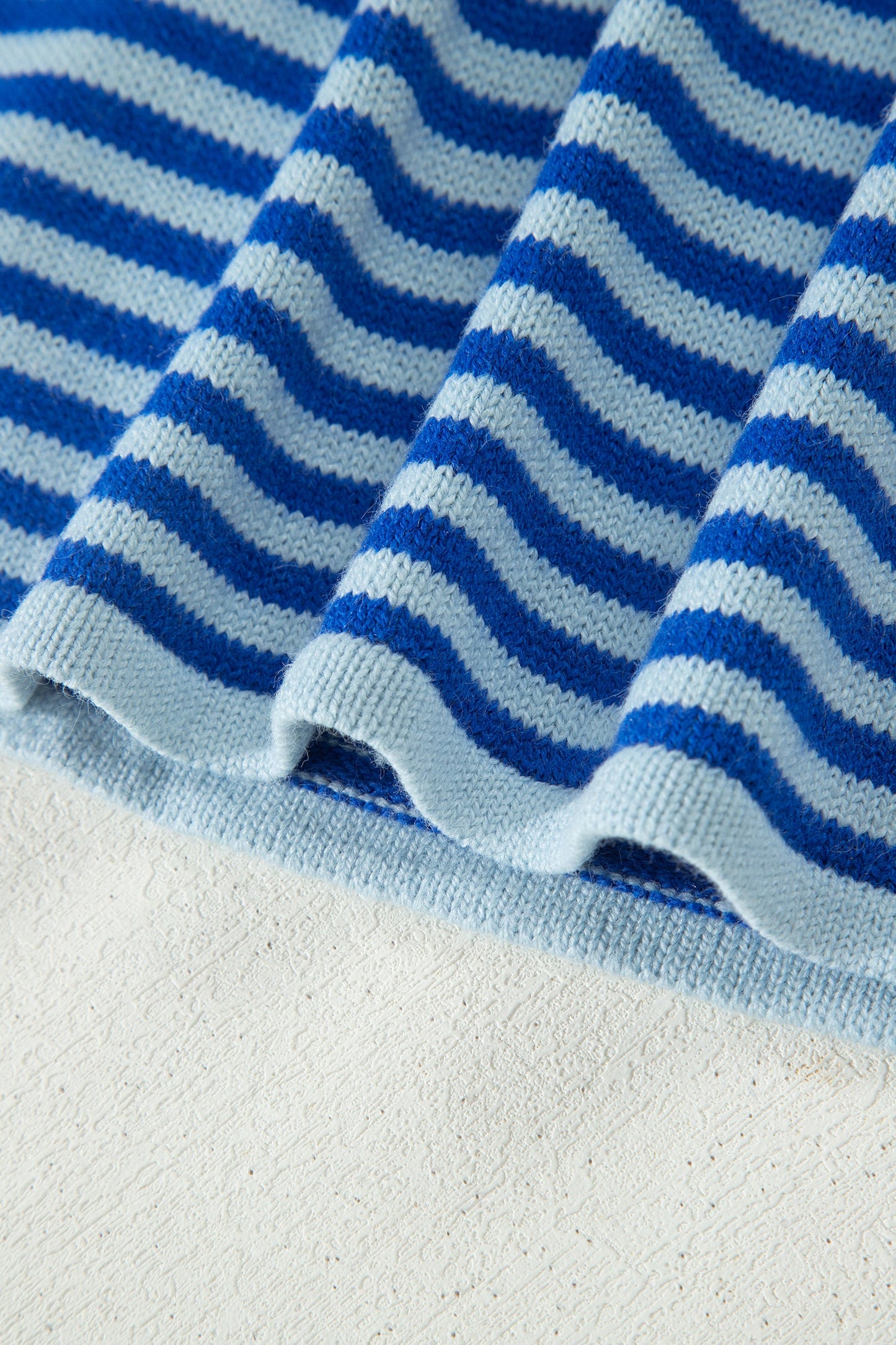 Stripe 3/4 Sleeve Button Down Knit Cardigan