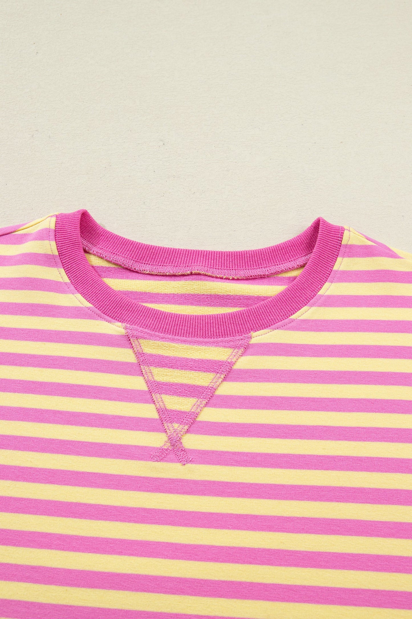 Stripe Terry Knit Top & Shorts Set