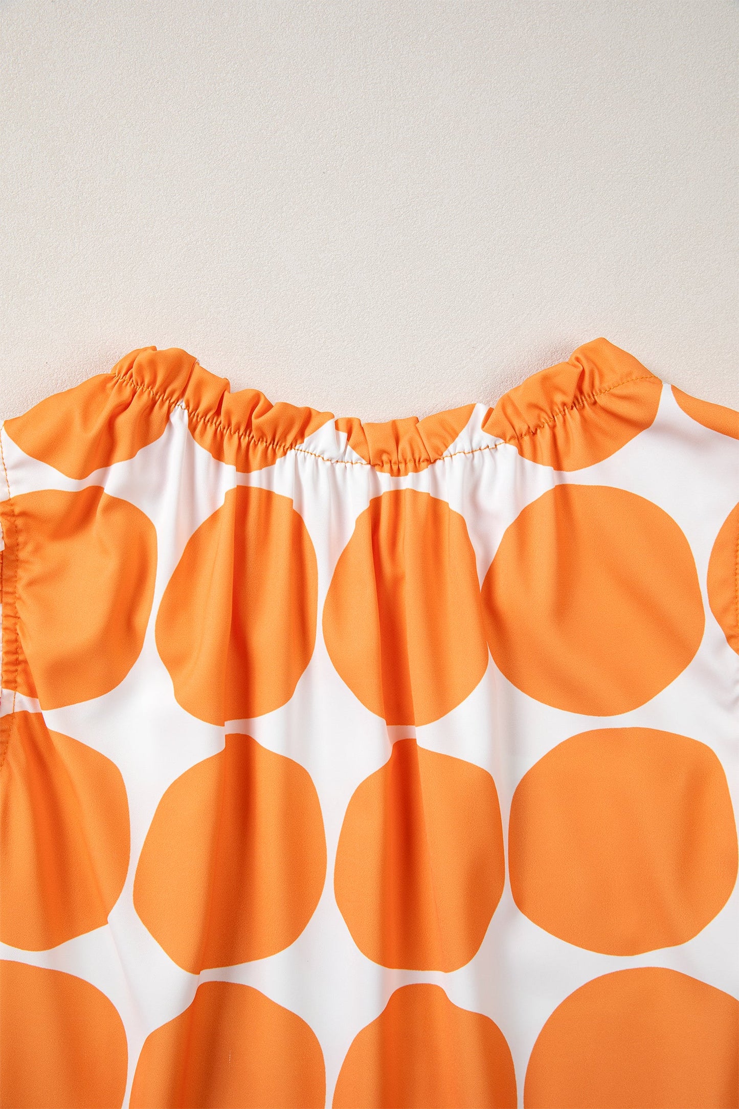 Polka Dot Frilled Round Neck Tank Top