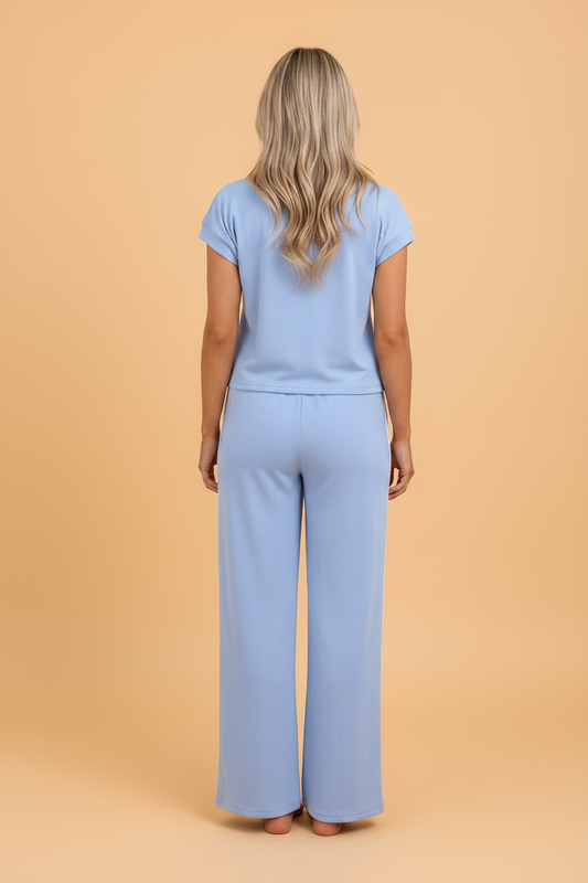 Lace Trim Zipped Top & Sweatpants Set