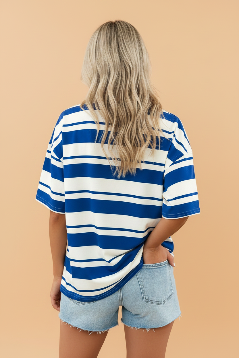 Stripe USA Graphic Drop Shoulder Short Sleeve T-Shirt
