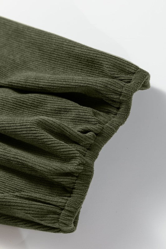 Michelle Pleated Corduroy Mini Dress