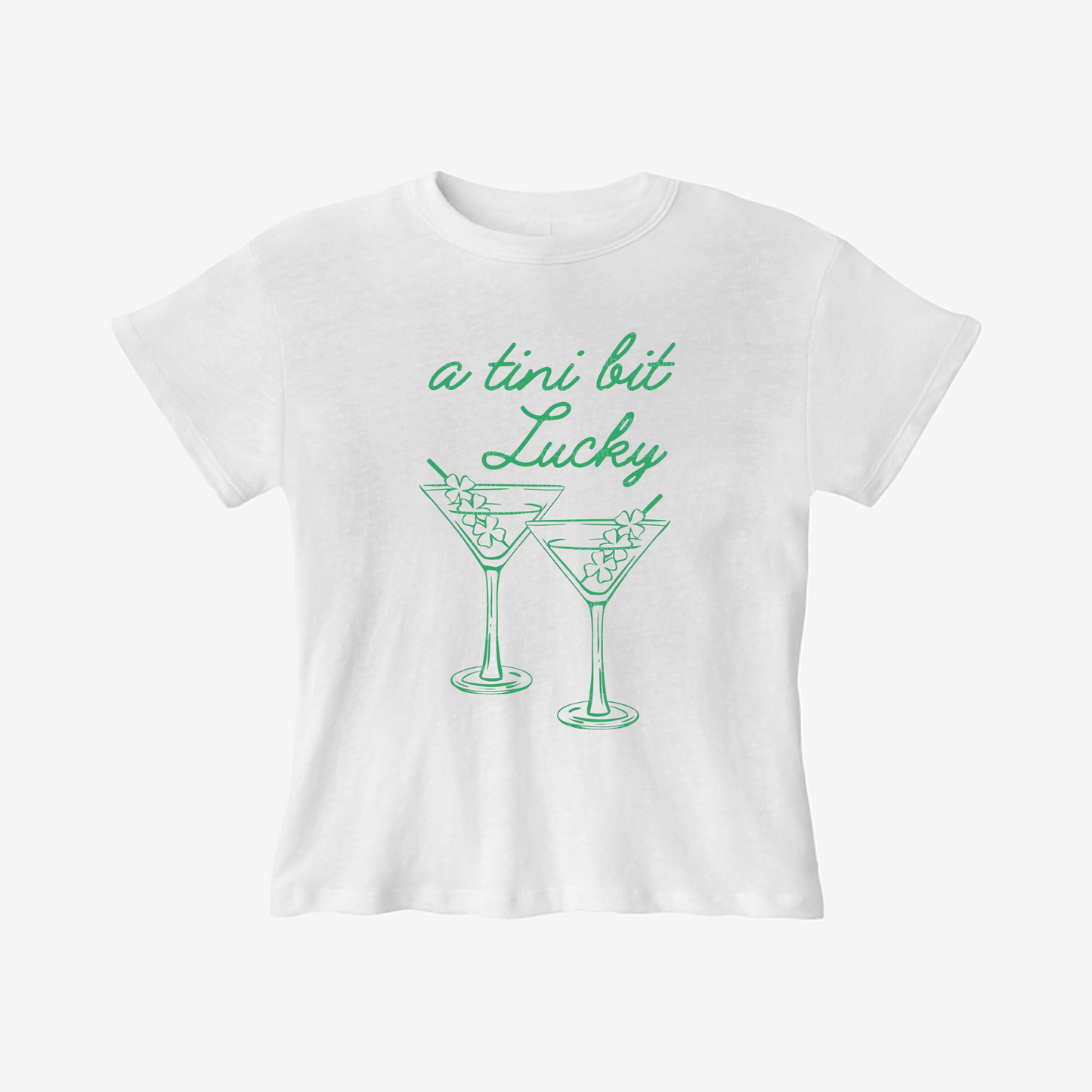 A Tini Bit Lucky St. Patrick’s Day Tee | Shamrock Martini Graphic Shirt | Hey Jude Graphic Tees