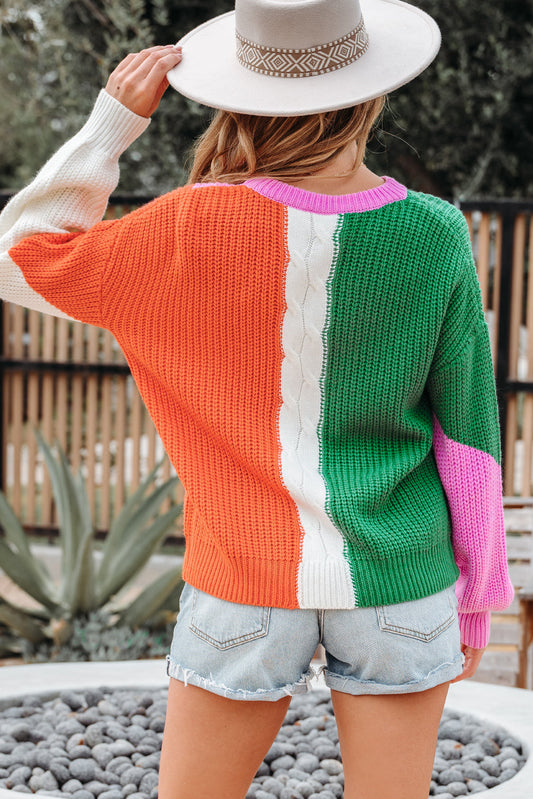 Hailey Textured Knit Drop Shoulder Loose Fit Sweater