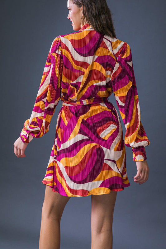 GET ON BOARD WOVEN PLISSE MINI DRESS