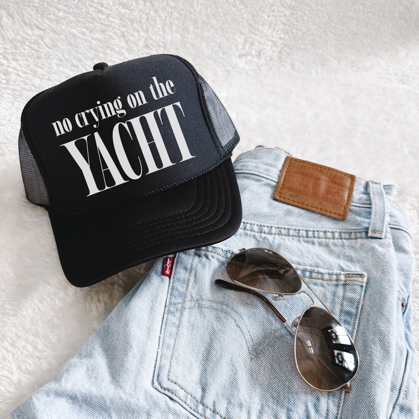 No Crying on the Yacht Trucker Hat