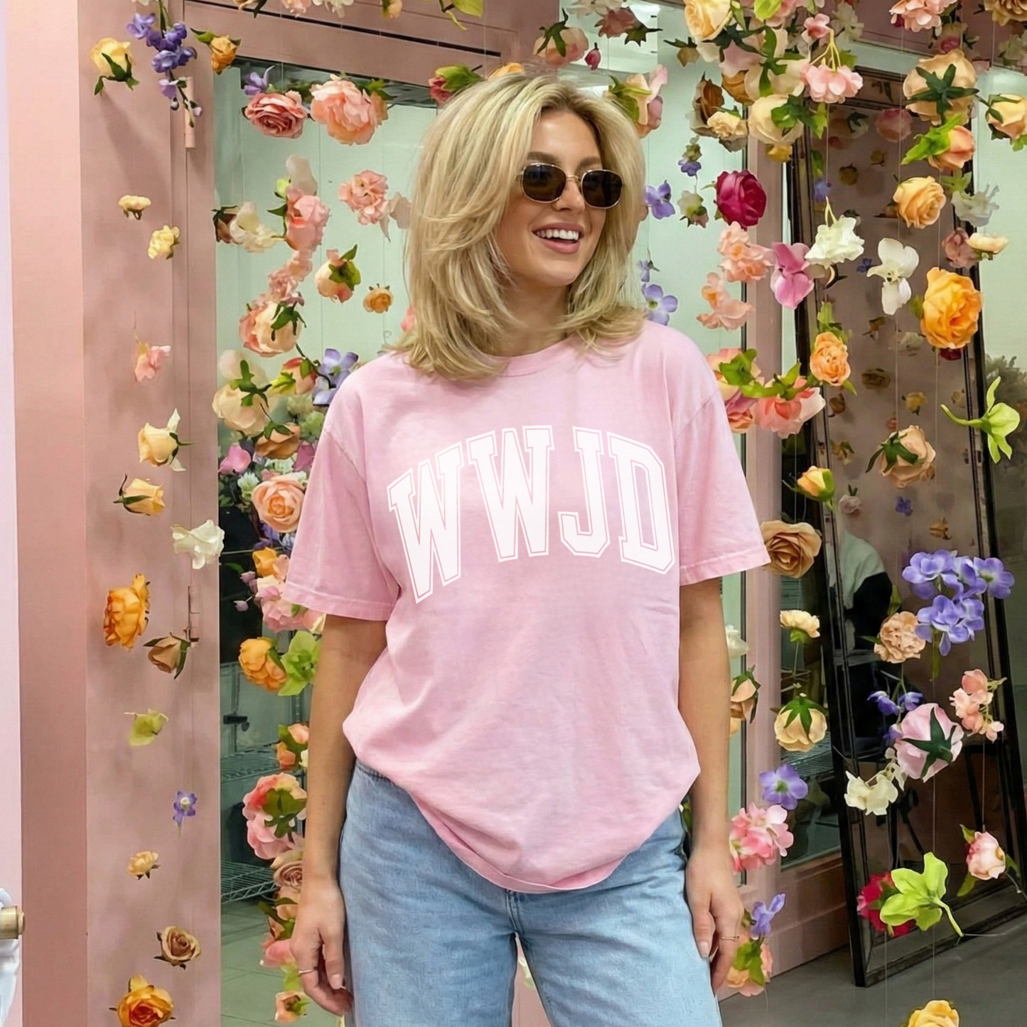 WWJD Puff Print Graphic Tee – Trendy Faith-Inspired T-Shirt