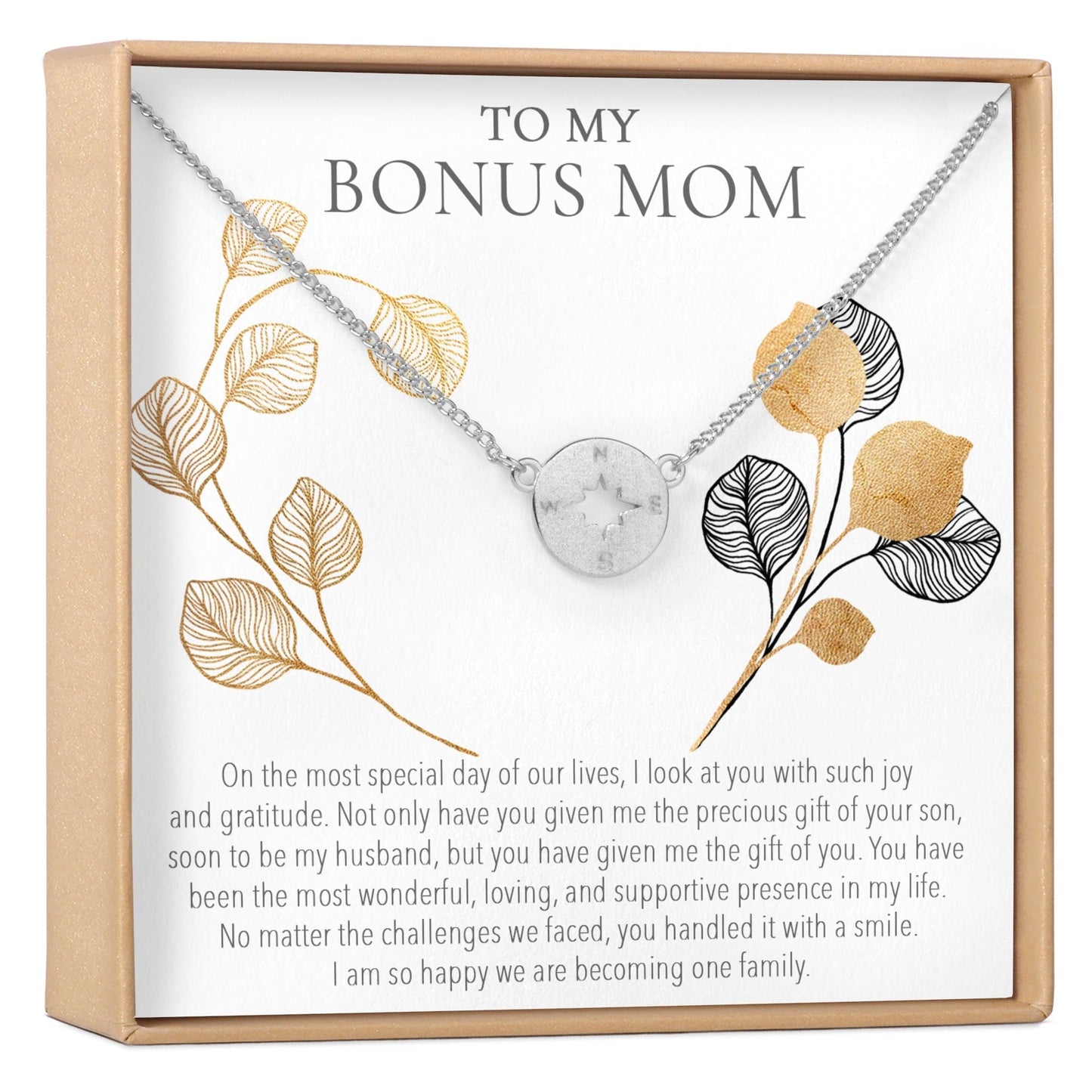 Bonus Mom Compass Pendant Necklace