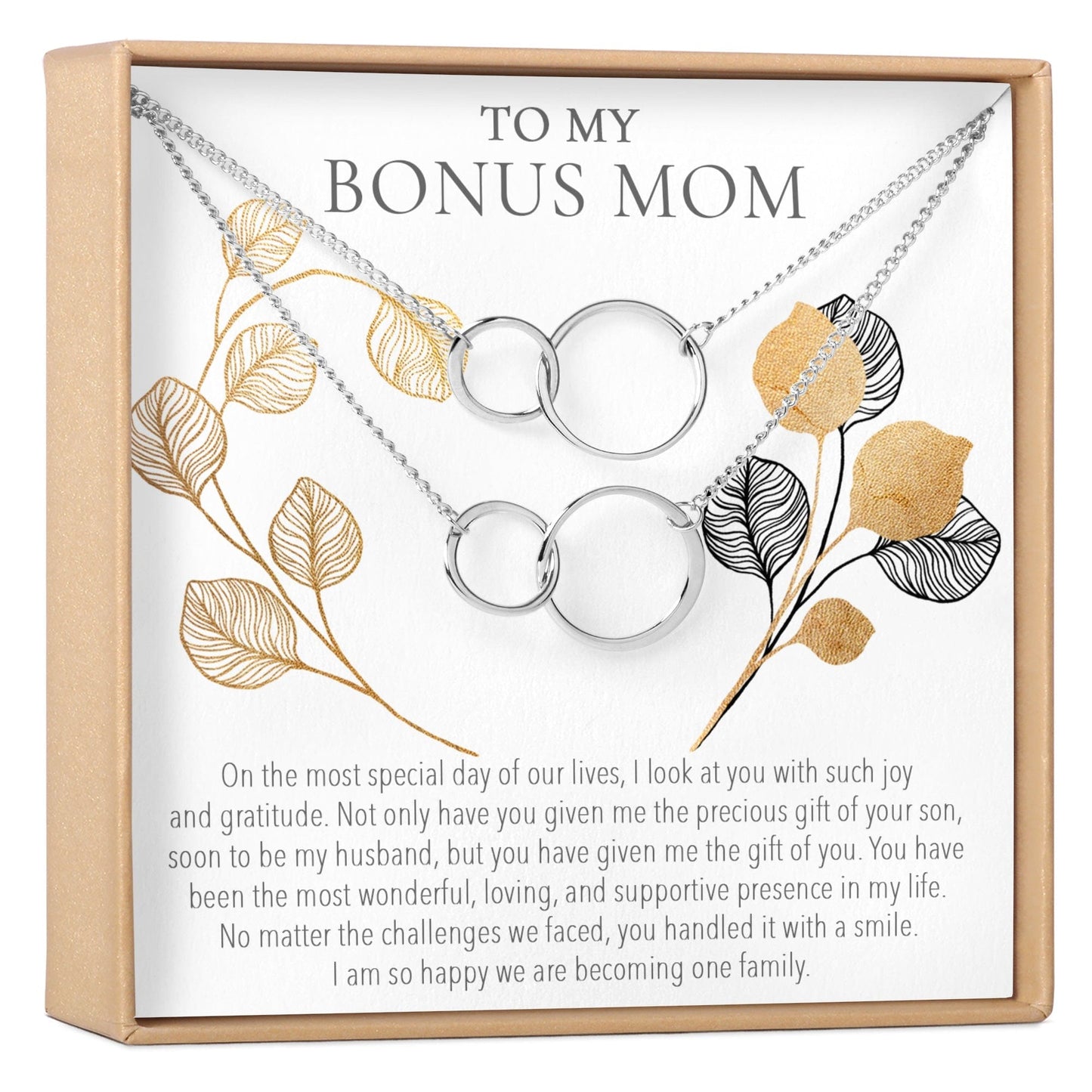 Bonus Mom Double Circles Necklace Set