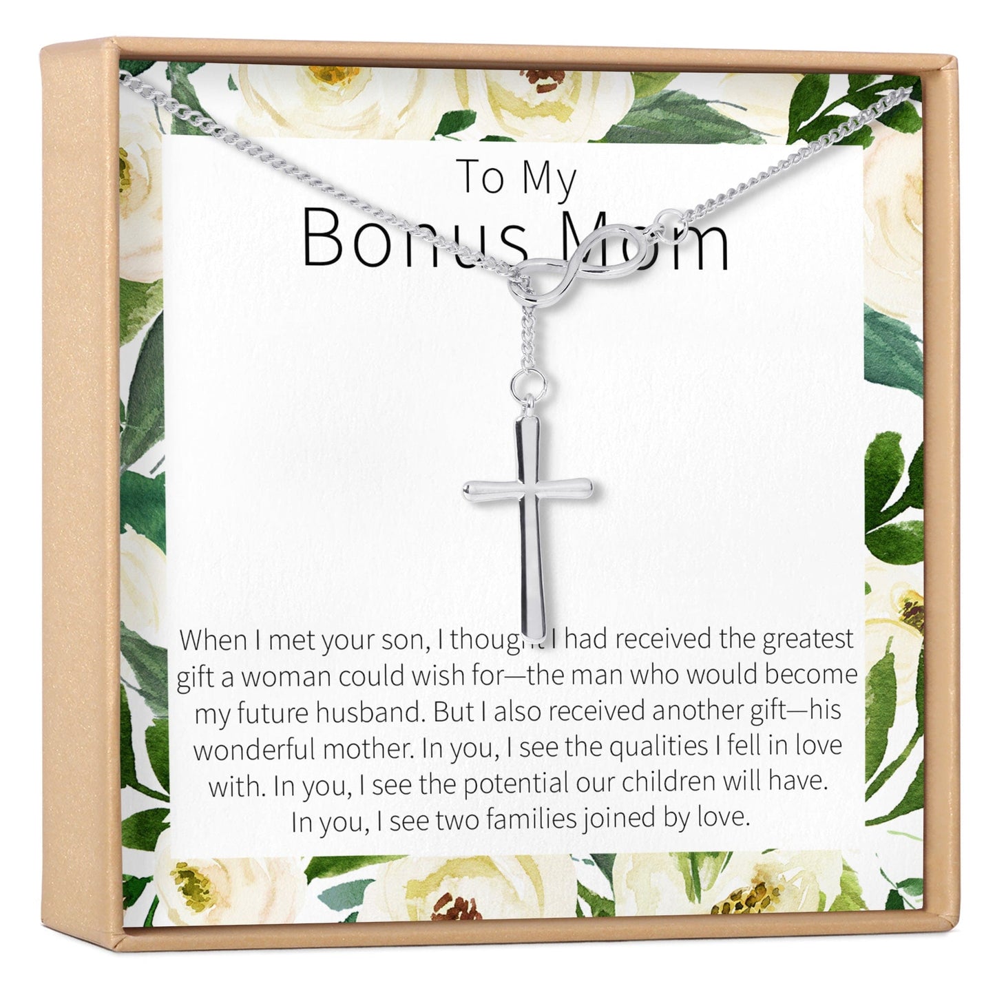 Bonus Mom Infinity Cross  Necklace