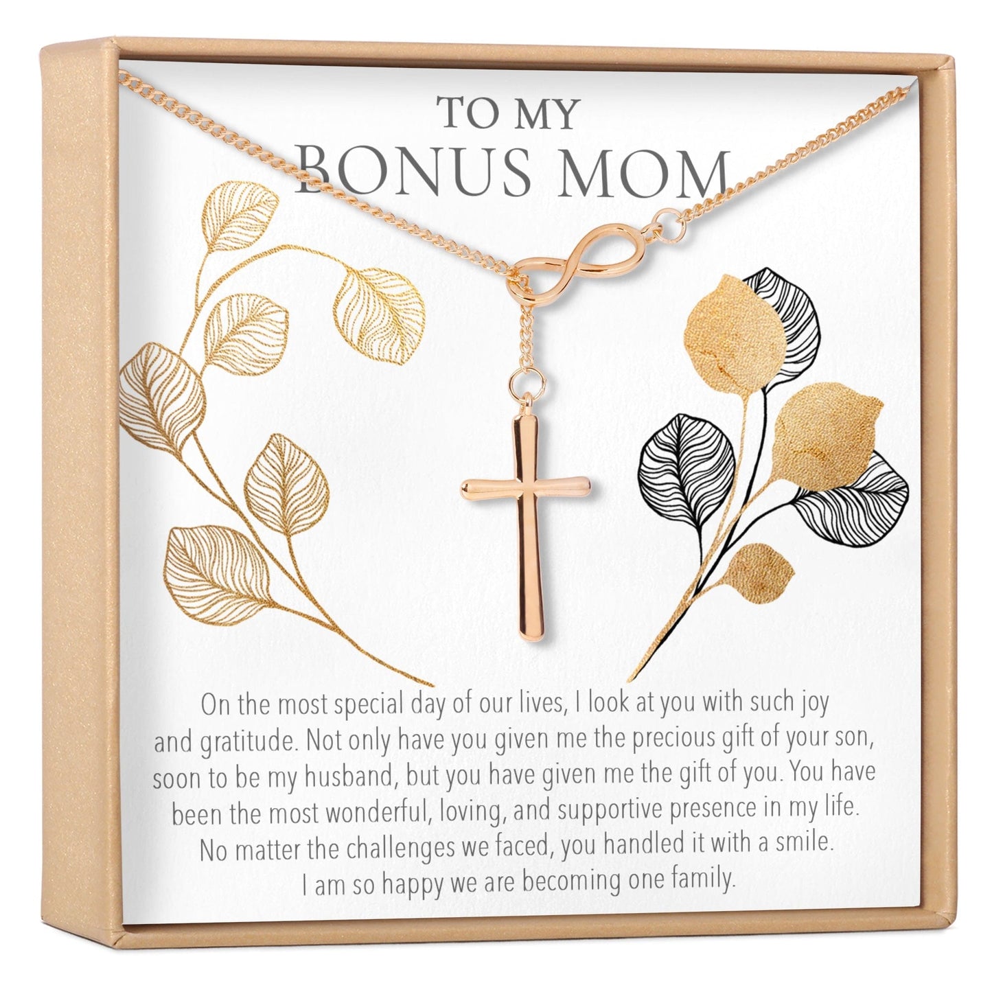 Bonus Mom Infinity Cross  Necklace