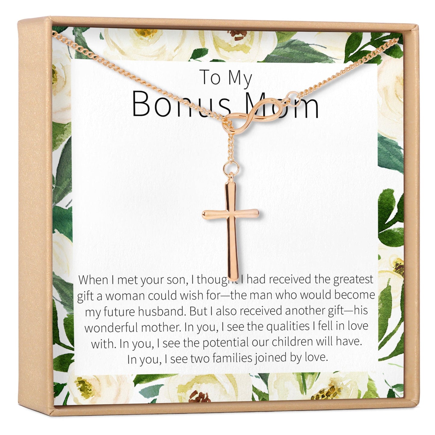 Bonus Mom Infinity Cross  Necklace