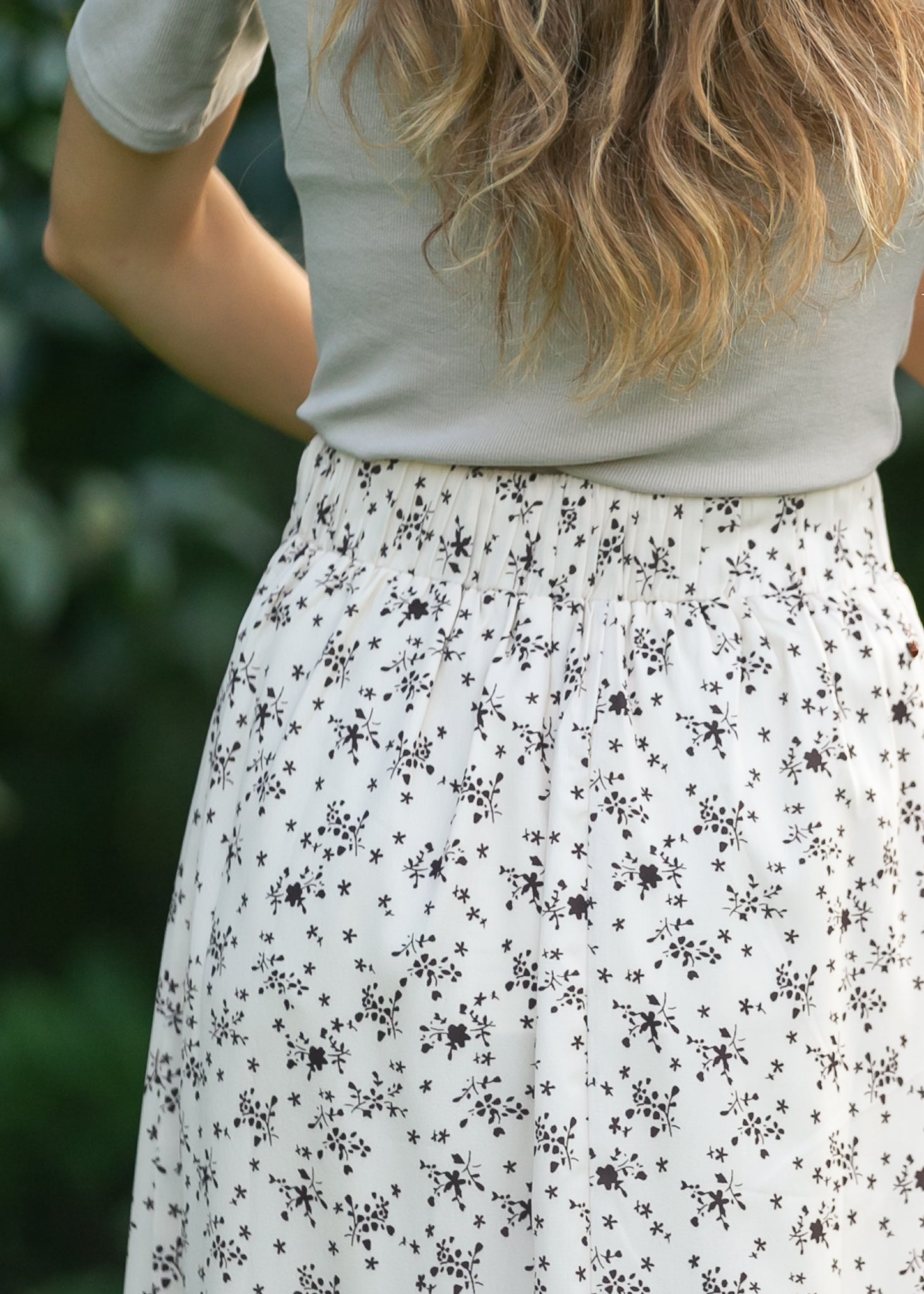 Braylyn Brown Floral Midi Skirt Dress