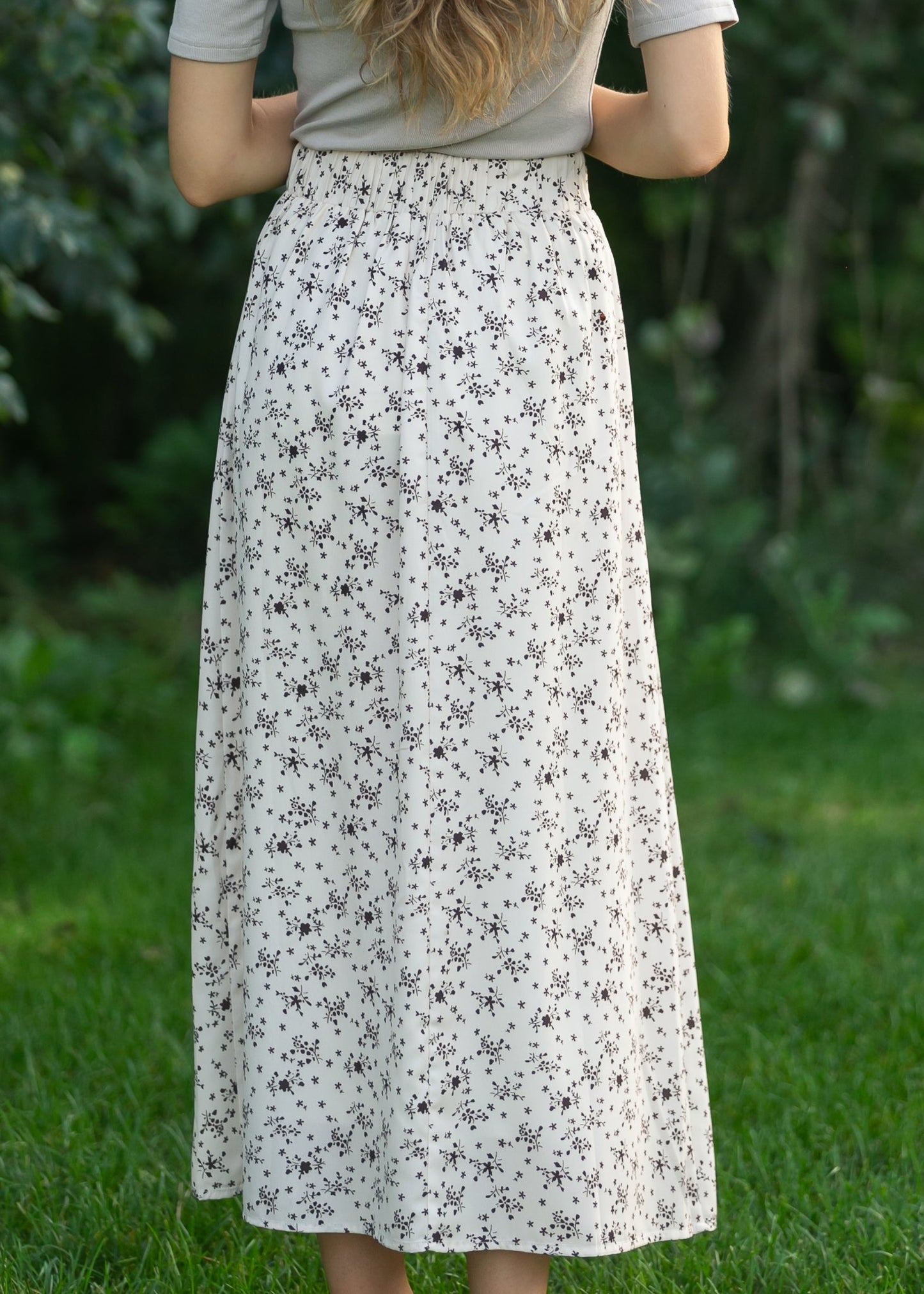 Braylyn Brown Floral Midi Skirt Dress