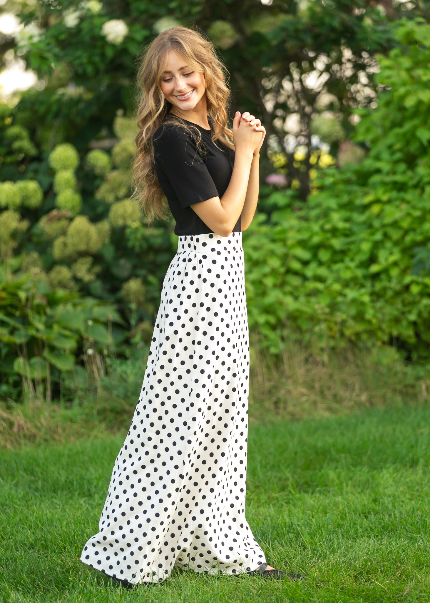 Braylyn Polka Dot Maxi Skirt Dress