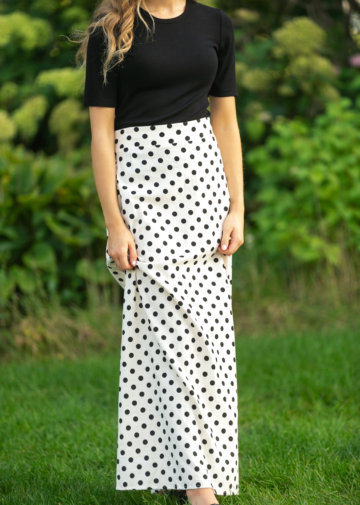 Braylyn Polka Dot Maxi Skirt Dress