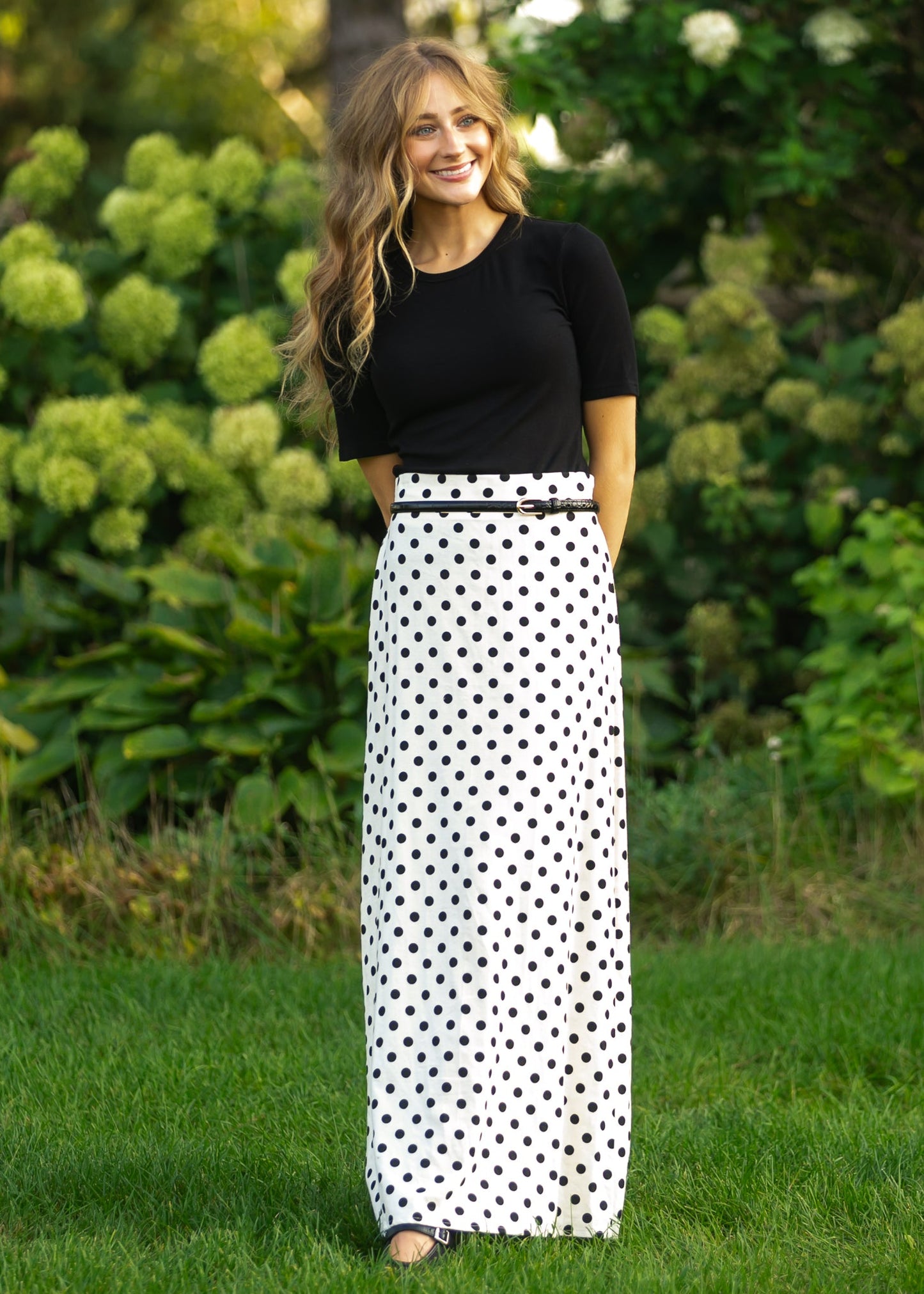 Braylyn Polka Dot Maxi Skirt Dress