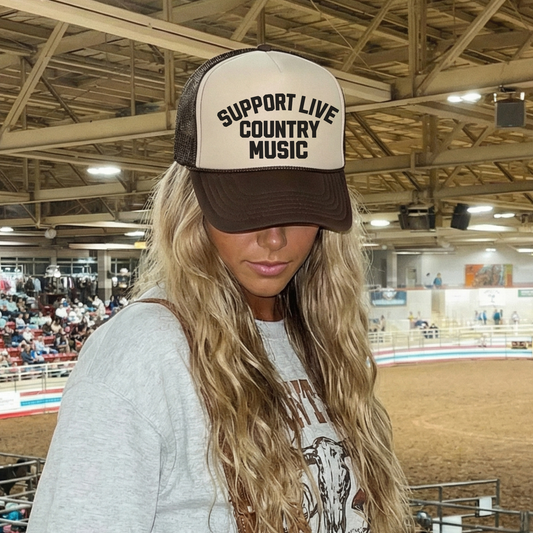 Support Live Country Music Trucker Hat | Western Country Concert Hat