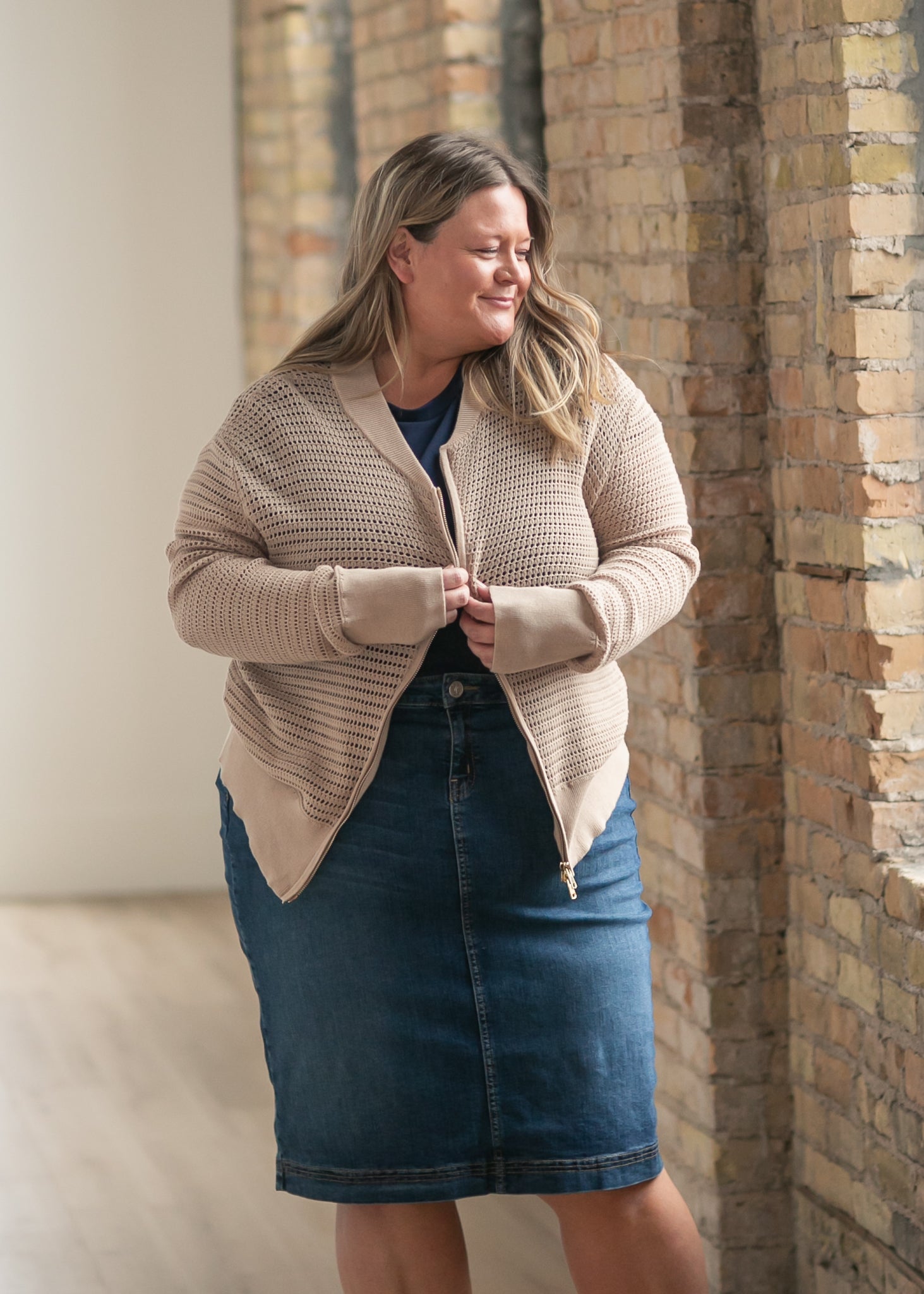 Bryn Dark Wash Denim Midi Skirt Dress