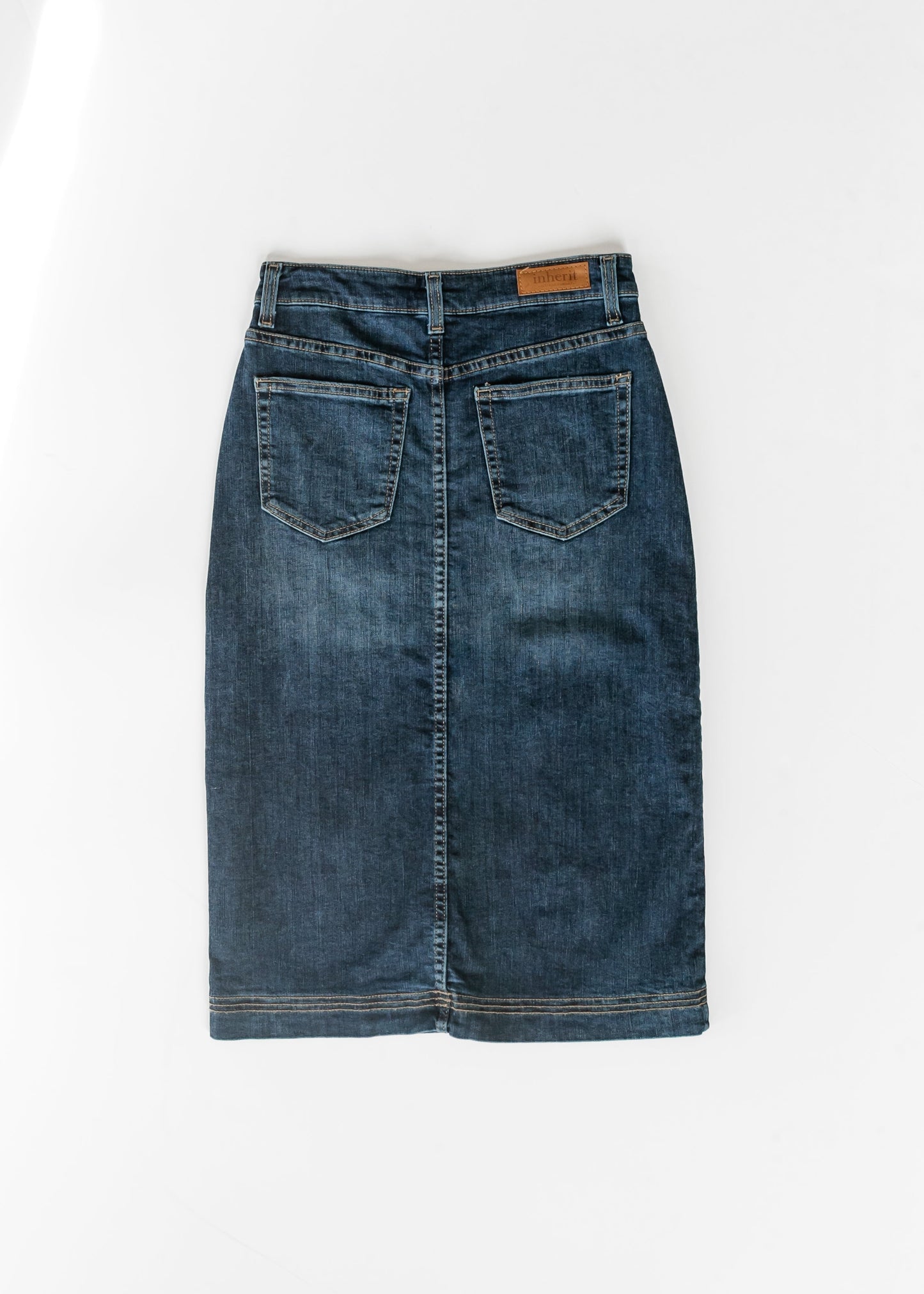 Bryn Dark Wash Denim Midi Skirt Dress
