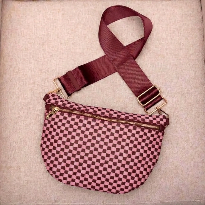 Layla Woven Checkered Crossbody Sling Bag