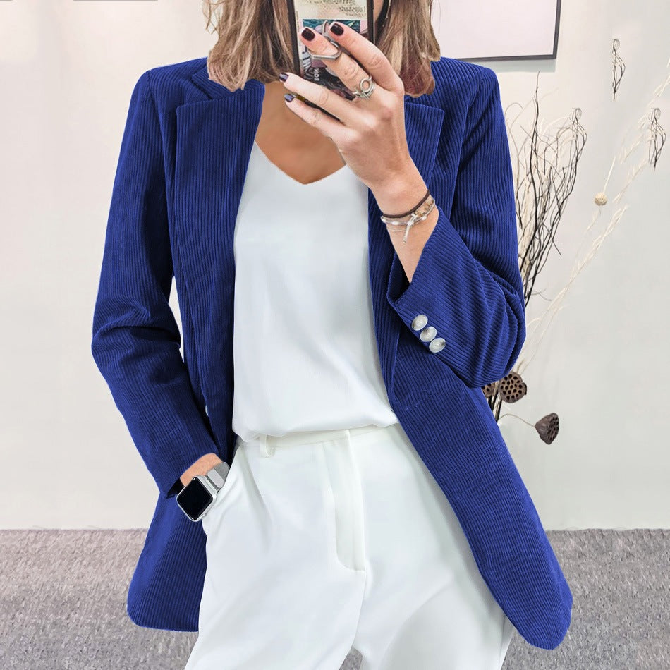 Women's Corduroy Blazer – Slim-Fit Elegant Workwear Jacket
