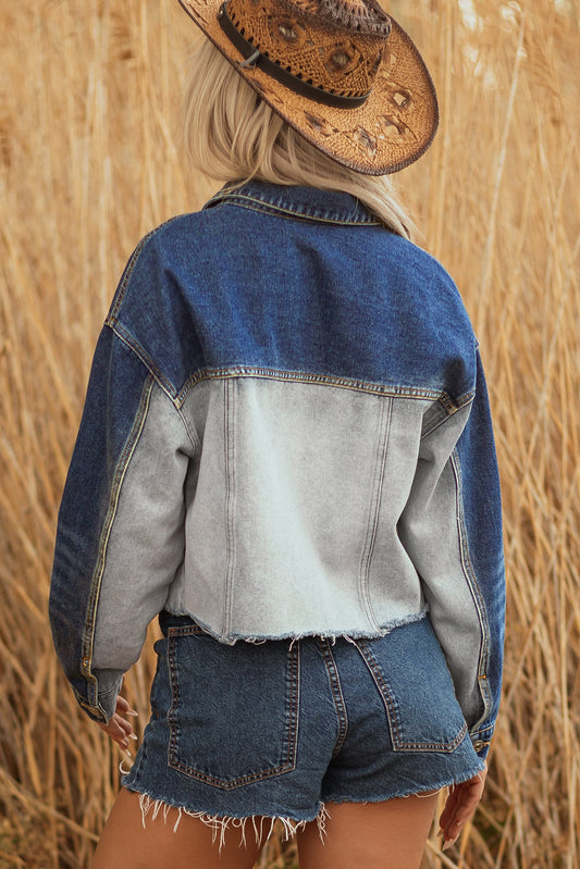 Kikki Detail Distress Denim Jacket