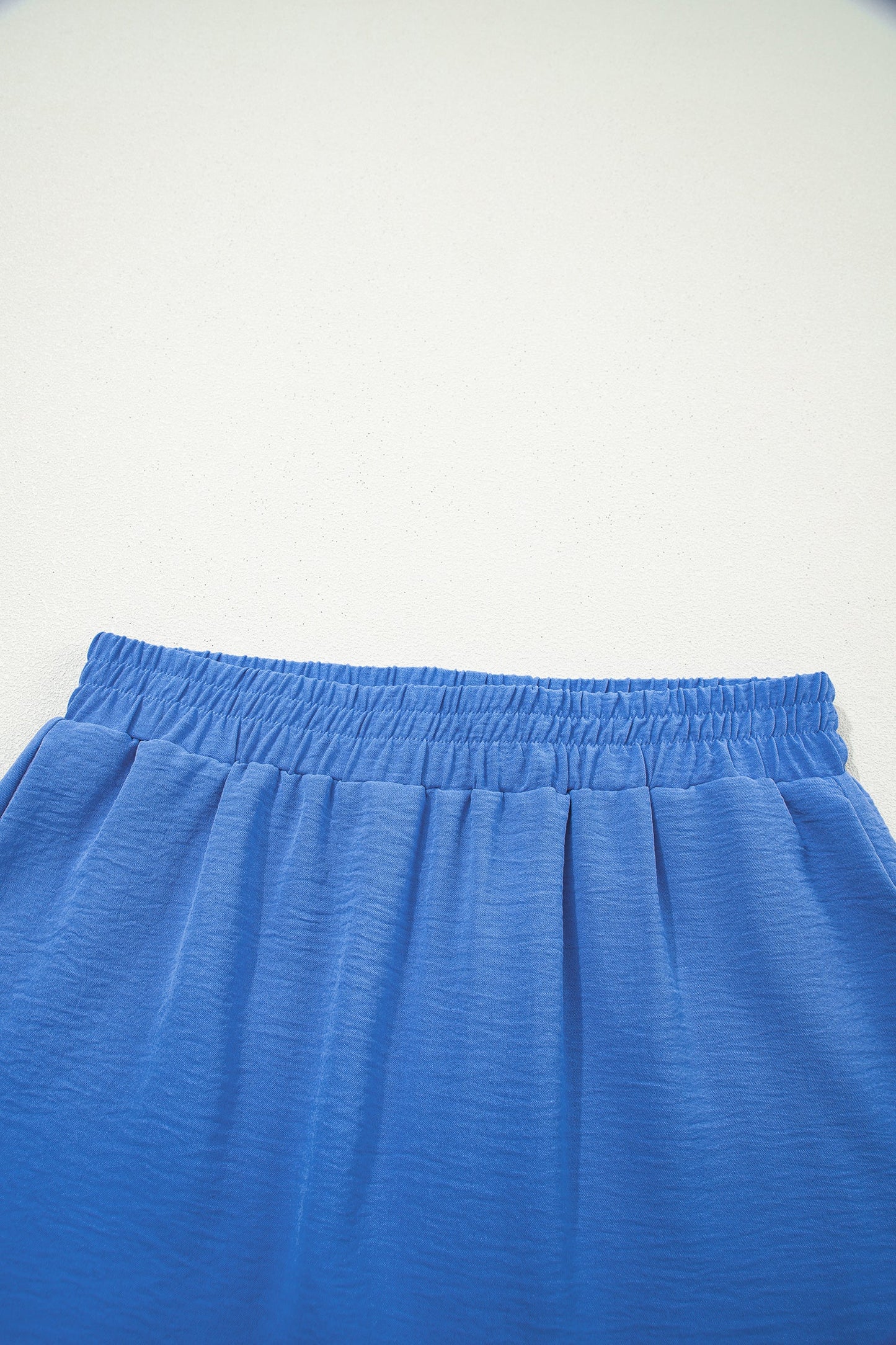 Solid Crinkle Textured Elastic Waist Skort