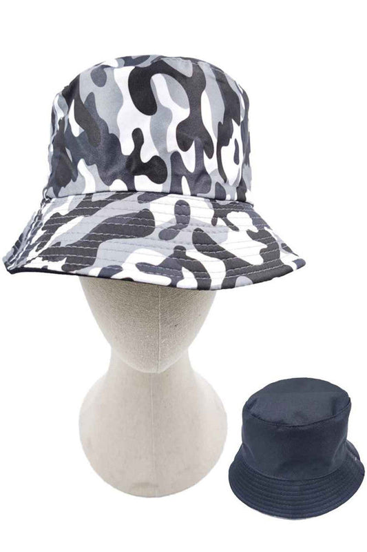 CAMO PRINT REVERSIBLE BUCKET HAT