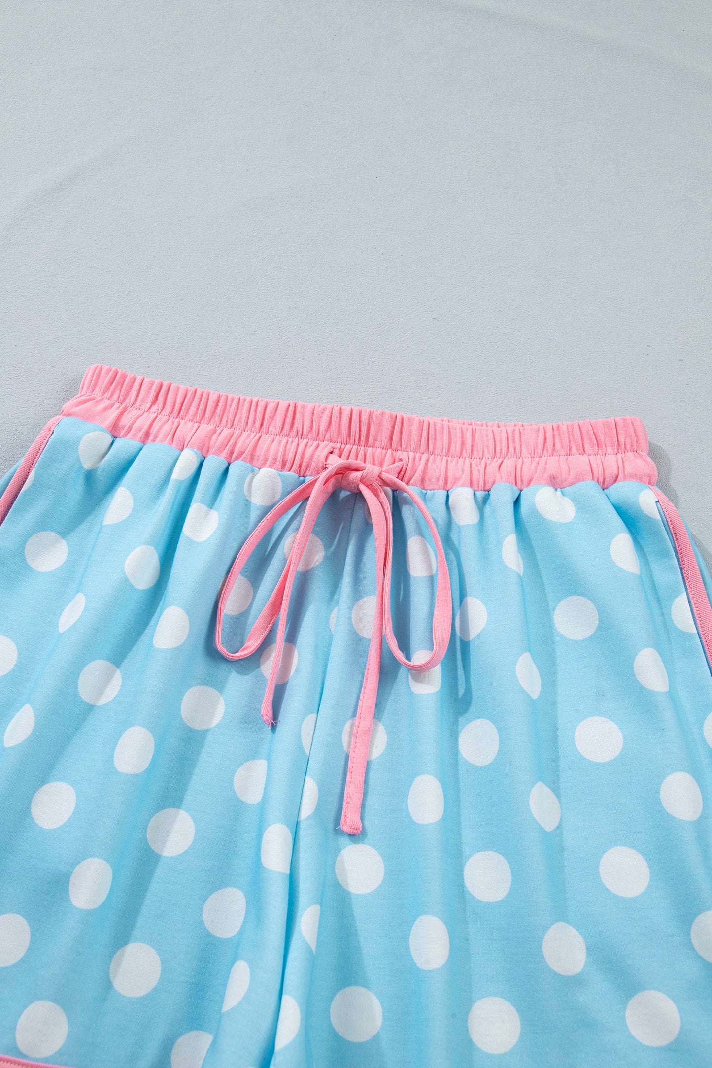 Polka Dot Contrast Trim Top & Short Set